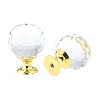 2pc 30mm crystal glass ball handle handle single hole 25mm european cabinet door drawer handle furniture hardware accessories