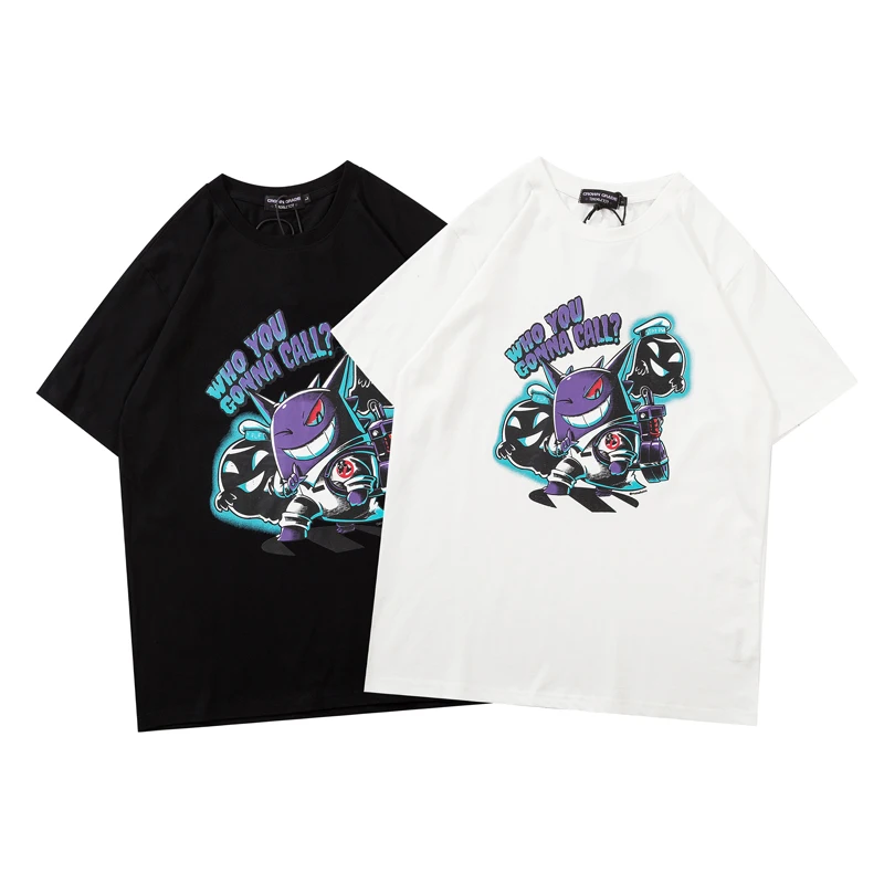 Мужская футболка Pokemo Gengar забавный рисунок чистый хлопок короткий рукав весна 2020