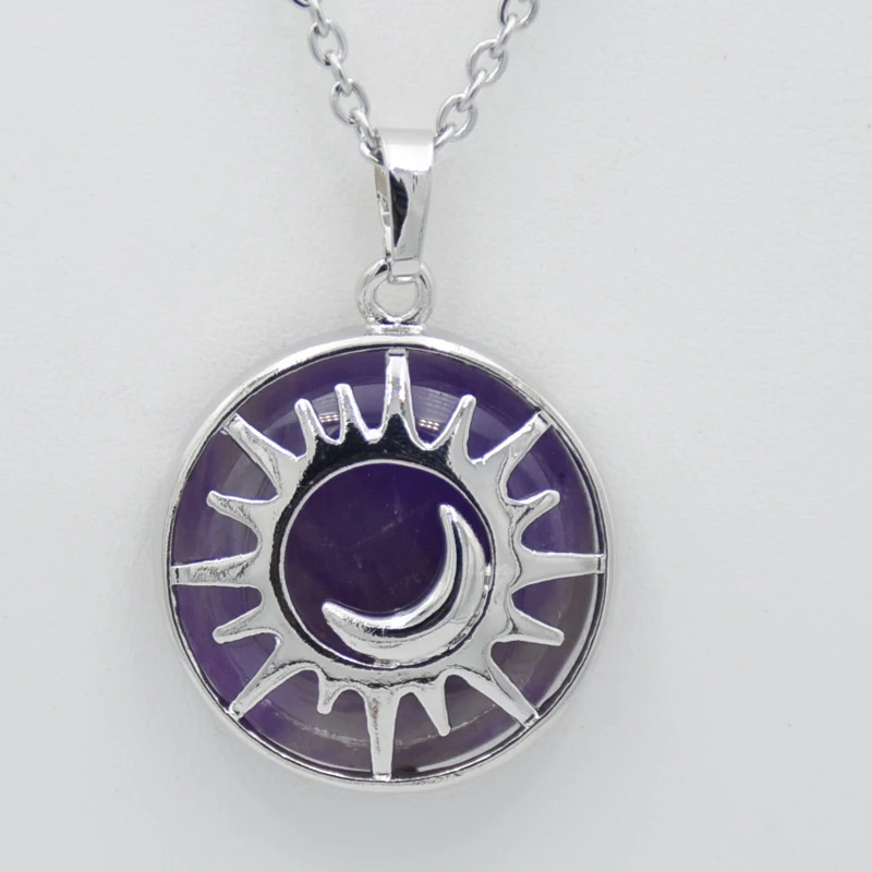 Женские и мужские подвесные рейки Солнца Луны лечебный натуральный камень белый