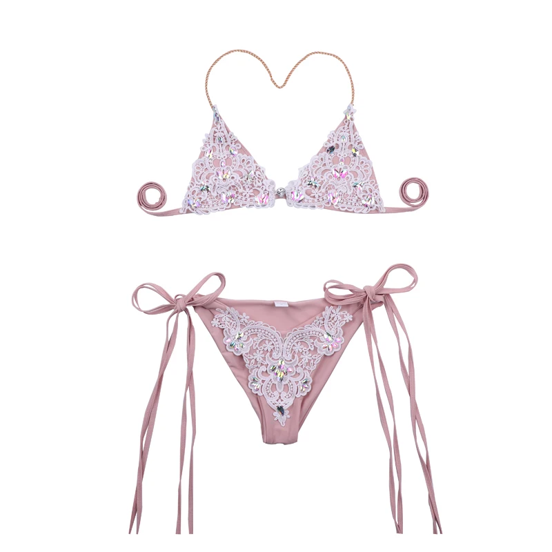 Сексуальное бикини Европейское и американское кружево-с инкрустацией цепи