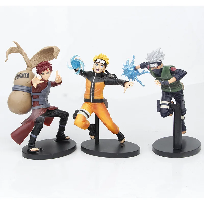 

New Naruto Anime Figure Toy Shippuden Uzumaki Gaara Hatake Kakashi Battle Ver. PVC Figure Model Toys Christmas Birthday Present