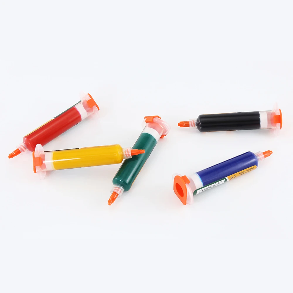 UV Light-sensitive Curable Soldering Paste PCB Circuit Board Paint Welding Fluxes Oil Insulating Protective Paint With Needle