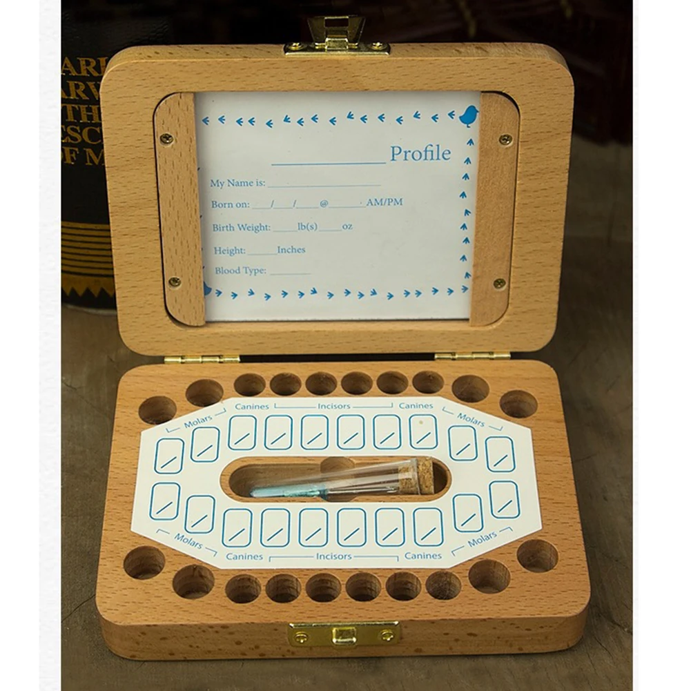 Органайзер деревянная коробка для зубов детское хранилище молока хранения