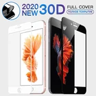 Защитное стекло с изогнутыми краями 30D, закаленное стекло для iPhone X, Xr, Xs, 11 Pro, Max, Защитная пленка для iPhone 7, 8 Plus, 6, 6s, SE, 2020