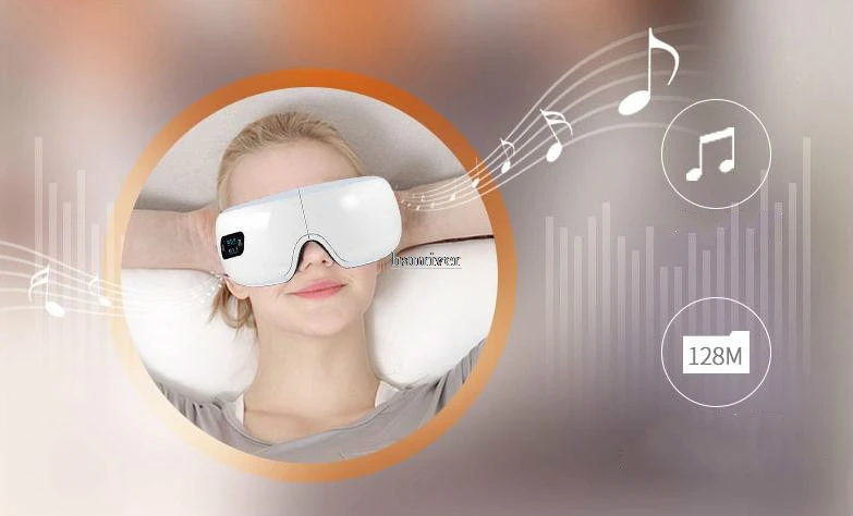 Электрический массажер для глаз с воздушным давлением mp3.беспроводной Вибрационный магнитный нагревательный массажный прибор. Очки для ухода за близорукостью