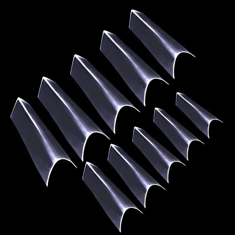 

100pcs Acrylic False Ferrari Style Triangle Nails Full Cover Fake Nail Tips Clear Natural White Press On Nails UV Gel Polish