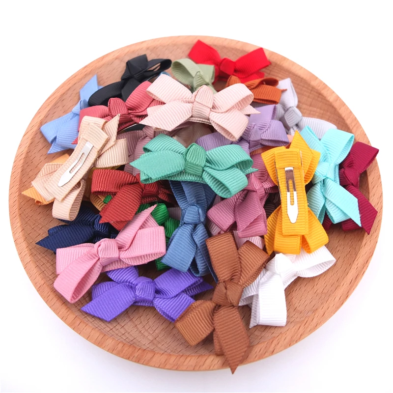 

32 PCS Tiny Bow Snap Clips Hair Bow Baby Toddler Boutique Mini Bow Hair Clips Hairbow Infant Baby Girls Shower Gifts