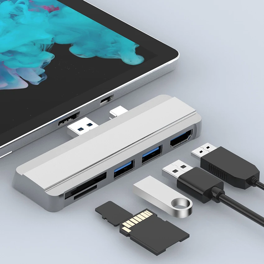 Док станция 5 в 1 с 4K HDMI совместимым адаптером 2 порта USB комбинированная док для