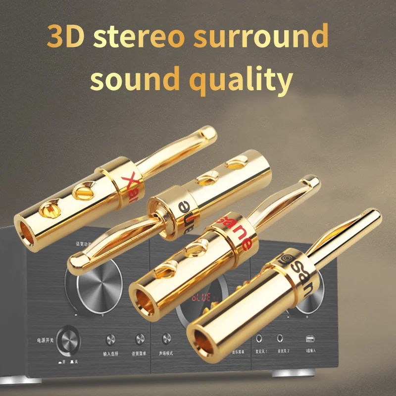 50 шт./100 шт. с покрытием из чистой меди банан голова провода акустической системы