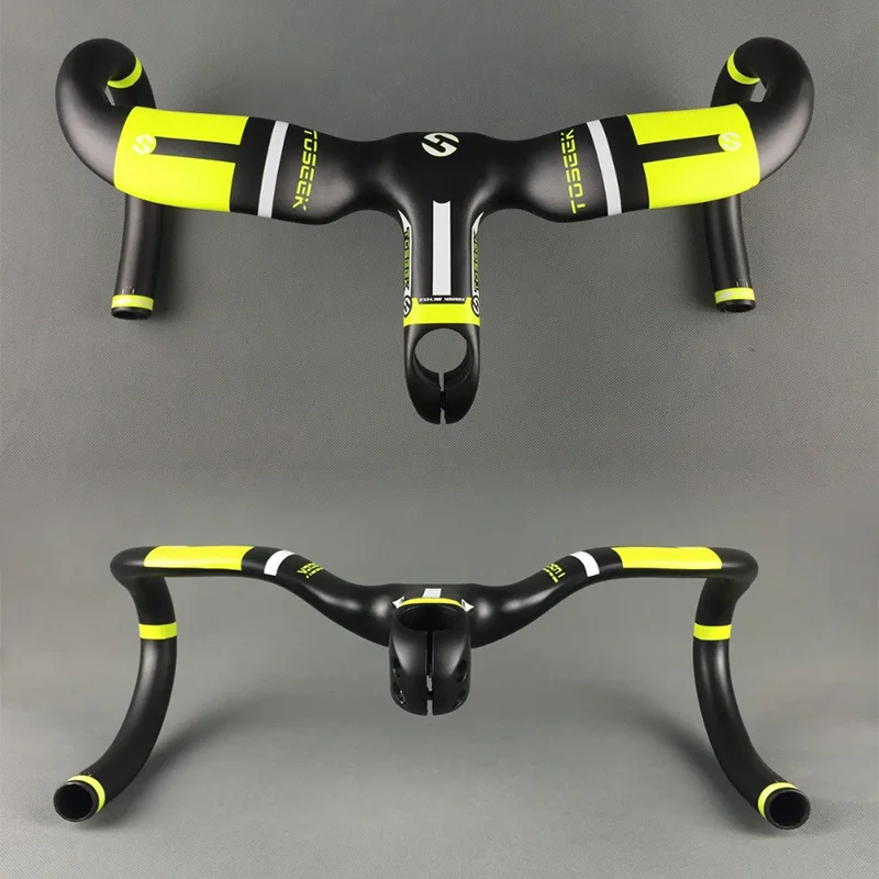 TOSEEK Carbon Integrant Handlebar Fiber 400/420/440mm Handle Bar Road Bike Matte UD Cycling Accessories Parts | Спорт и развлечения