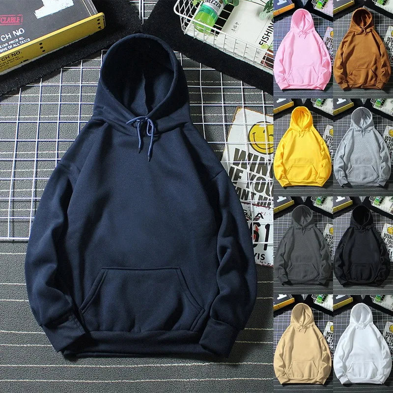 Толстовки мужские женские однотонные красные черные серые розовые осенне-зимние