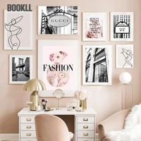 new york fashion shop girl modern abstract nordic posters and prints wall art canvas painting wall pictures for living room club
