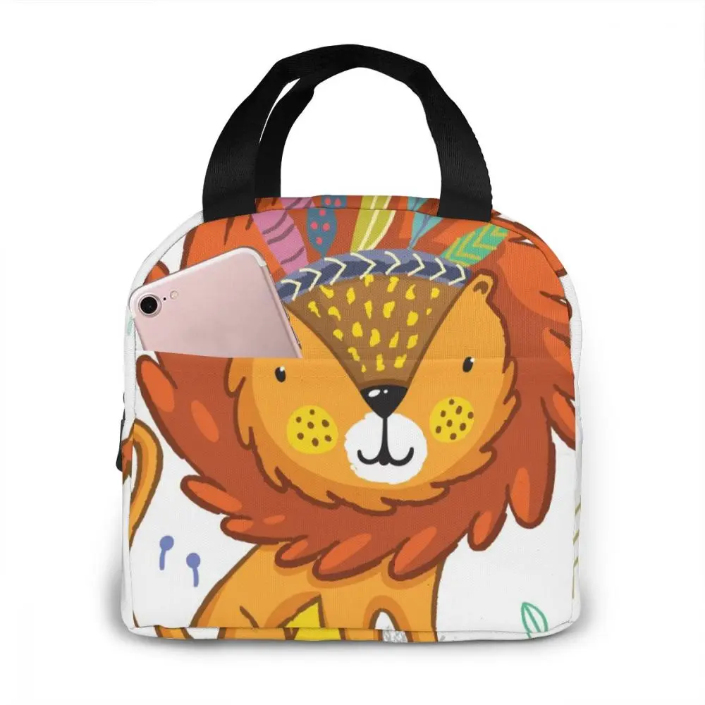 

Be Brave Cute Lion Cartoon Cooler Lunch Box Portable Insulated Lunch Bag Thermal Food Picnic Lunch Bags