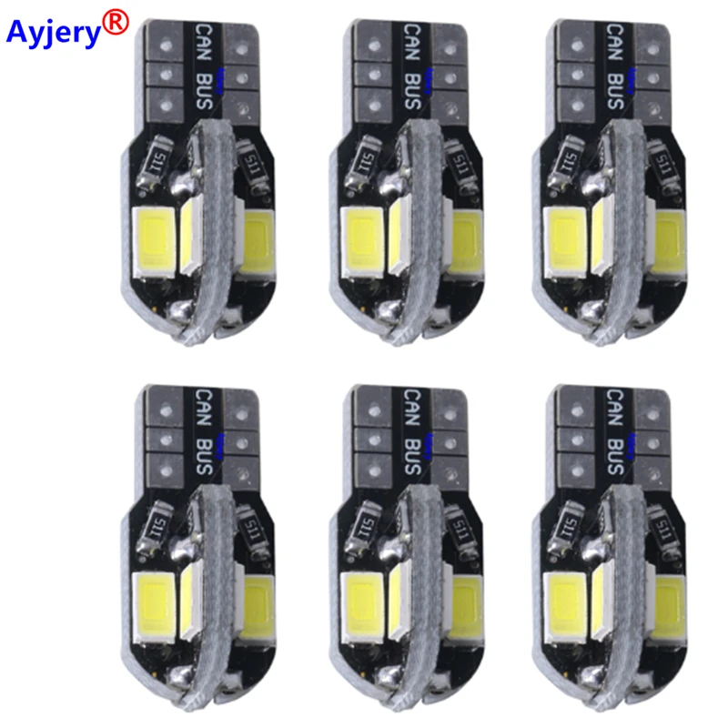 

AYJERY 500PCS W5W T10 LED Bulbs Canbus 5730 8SMD 5630 12V 194 168 LED Car Interior Dome Lights Parking Light Auto Signal Lamp