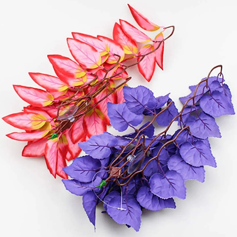 Растения для рептилий 2 шт. Подвесные террариума из шелка с присоской медвежьих