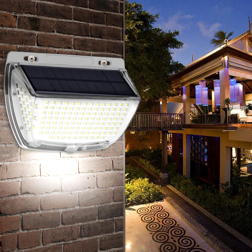 

Solar Wall Light Outdoor Waterproof 160LED Sensor Light Induction Lamp Control Wall Lamp for Street Courtyard