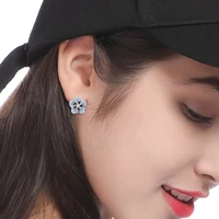 new korea sweet cute flower crystal temperament geometric shiny zircon earring statement earrings for women pendientes wholesale