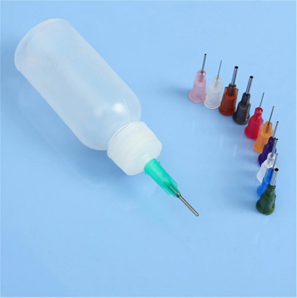 

One Set 30ML Empty E-liquid Plastic Rosin Flux Alcohol Bottle For Dispenser Rosin Solder Flux Paste +11 Needles Tool Parts