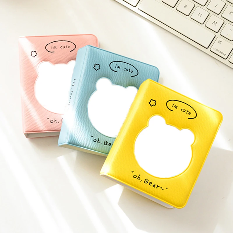 

Fashion Cartoon Bear Hollow Plug-in Photo Album Mini Cute Stylish Storage Book Cute Mini Ins Style Three-inch Photo Album