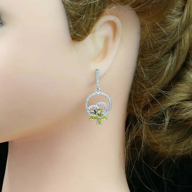 Серебряные Ювелирные наборы 925 для невесты женщин Свадебное Украшение