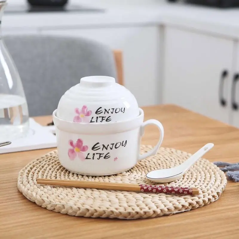 Большая суповая миска в японском стиле милая креативная мультяшная чашка для