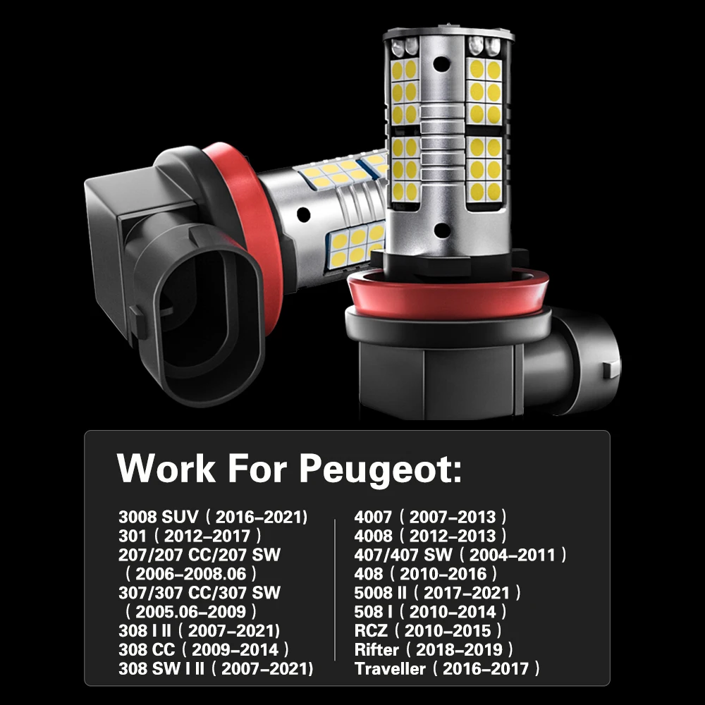2 светодиодный т. светодиодные противотуманные фары для Peugeot 3008 301 308 207 307 CC SW 4007 4008