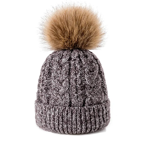 Модная шапка с помпонами для женщин, женские шапки Skullies, женские шапки бини, теплая вязаная шапка, женская зимняя шапка, Брендовая женская шапка бини - Цвет: 03