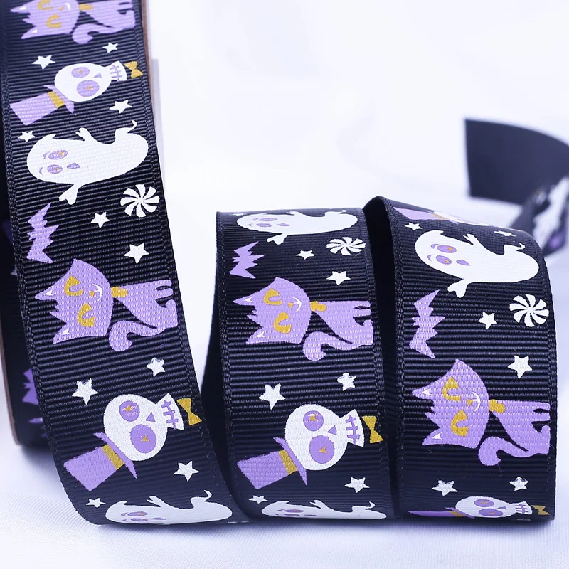 Шелковая лента для Хэллоуина 25 мм 10 ярдов упаковка букета сделай сам сатиновые