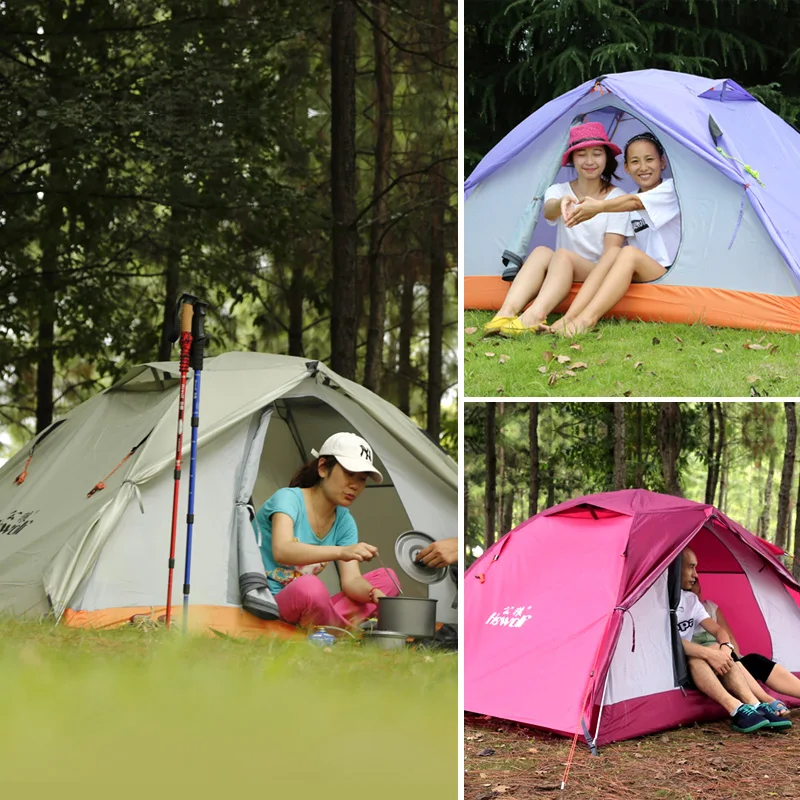 Hewolf бренд 2 человек открытый полюс палатка по 4 м временам года Пеший Туризм