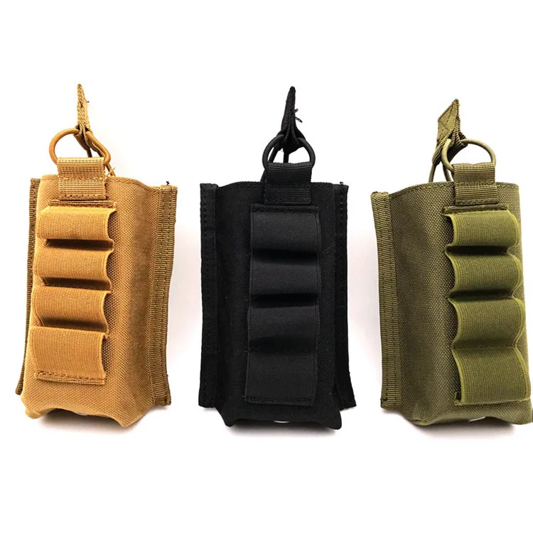 Magazine Holder 1PC Tactical Molle Compatible Single Stacker Open-Top pistol Mag Pouch With 4 Rounds 12G Shotshell For M4 | Спорт и