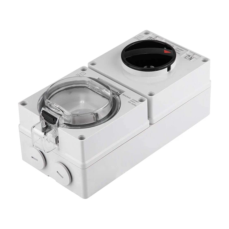 

Уличная водонепроницаемая розетка-выключатель IP66, настенное монтажное основание для ванной, сада, гаража, двора (гнездо DE)