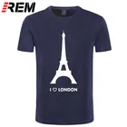 REM футболка я люблю Лондон футболка с рисунком Эйфелевой башни Забавный дизайн модная футболка мужская из хлопка мягкая Hipster Camiseta Размеры