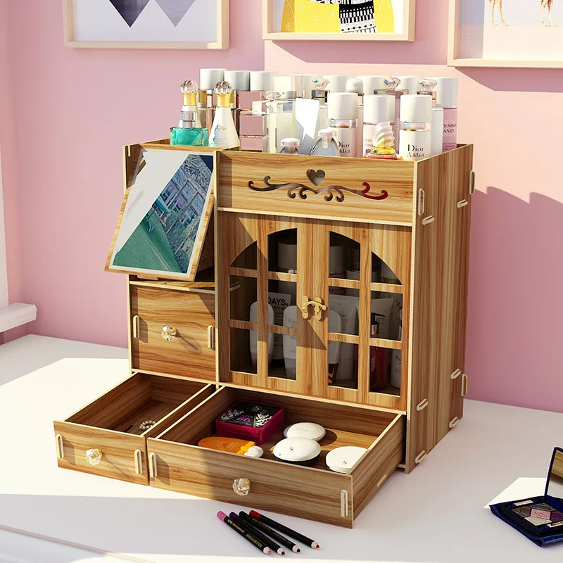 Полка для хранения косметики в общежитии Настольный ящик Большой Вместительный