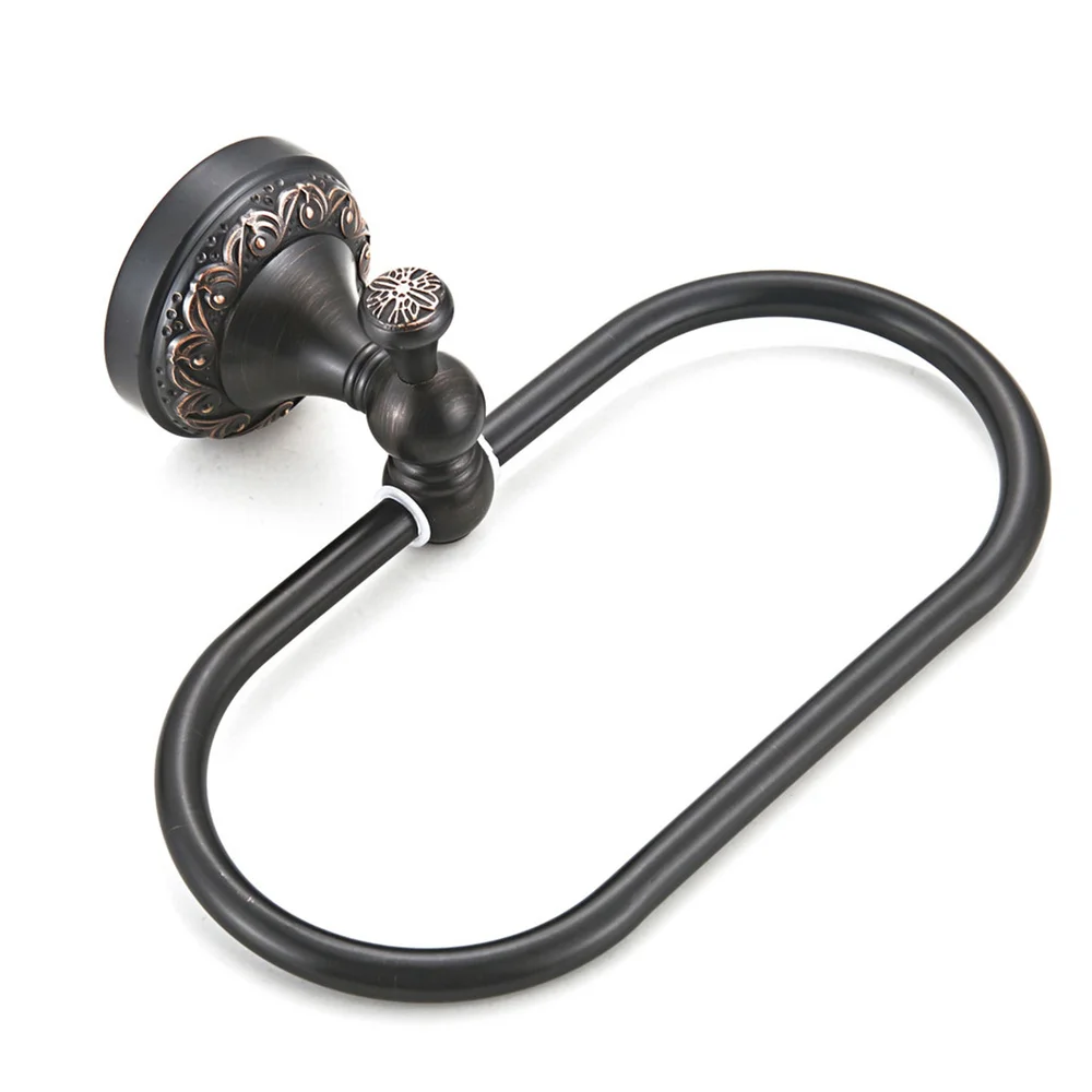

Copper Towel Ring Oval Towel Rack Hook Modern Wall-mounted Towel Shelf Holder Towel Hanging Rack Retro Craft for Home Bathroom