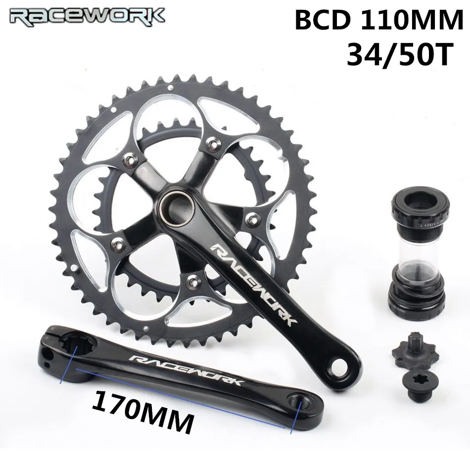 RACEWORK ROAD Crankset 170 мм 110 BCD цепь корона 34T 50T алюминиевый сплав сталь с нижним