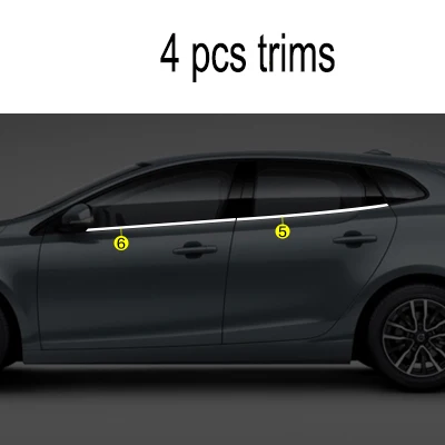Lsrtw2017 304 нержавеющая сталь окна автомобиля планки для volvo v40 2013 2013 2011 - Название цвета: 4 pcs trims