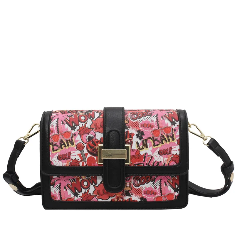 

Funny Graffiti Small Square Bags Single Shoulder Women Handbags Messenger Crossbody Small Satchel 2021 Summer New Fashion PM220