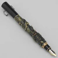 jinhao vintage metal fountain pen oriental dragon series heavy pen bronze office school home gift pen supplies