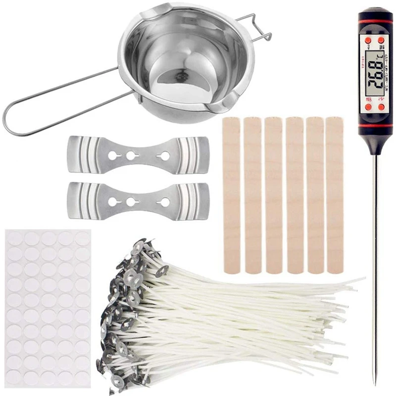 Kit de herramientas para hacer velas, herramientas para hacer velas con crisol y term&oacute;metro, DIY-0