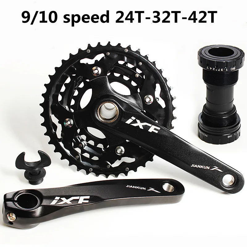 IXF Mountain Bicycle CrankSet 170mm 27/30 Speed 24-32-42T 3-Gear Hollow Integrated Chainwheel MTB Crank Bike Parts