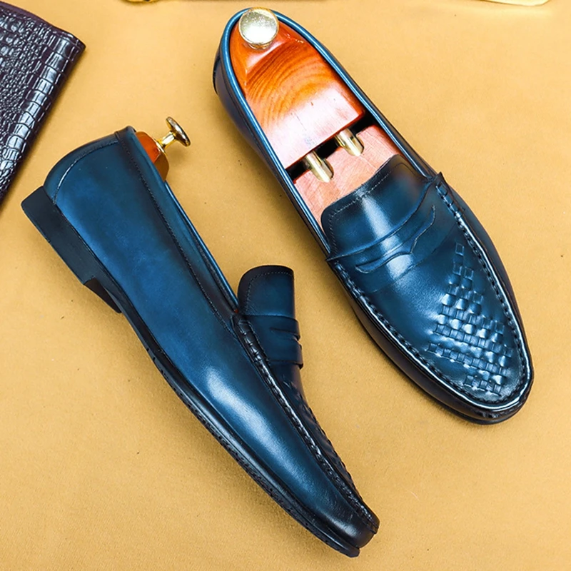 

New Classic Genuine Leather Men's Comfortable Moccasin Shoes Round Toe Slip on Penny Casual Driving Loafers For Male AS330