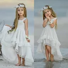 Кружевные платья с низким кружевом для девочек, пляжное платье для свадьбы, вечеринки, конкурса, ТРАПЕЦИЕВИДНОЕ ПЛАТЬЕ в стиле бохо для детей, для первого Святой причастия, пикантные детские изображения
