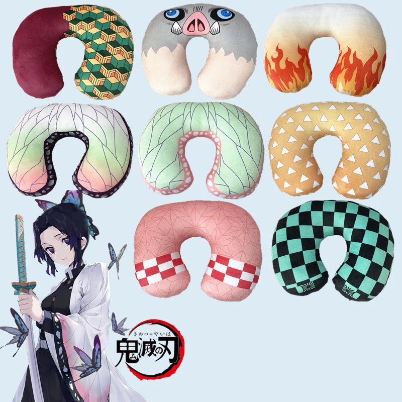 

U-образная подушка-Рассекатель демонов Kimetsu No Yaiba Kamado Tanjirou Nezuko, мягкая плюшевая подушка, милая Подушка, аниме игрушки, кукла