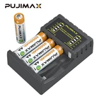 Аккумуляторные батарейки и зарядное устройство PUJIMAX, умный светодиодный дисплей для перезаряжаемых батарей AAAAA Nimh