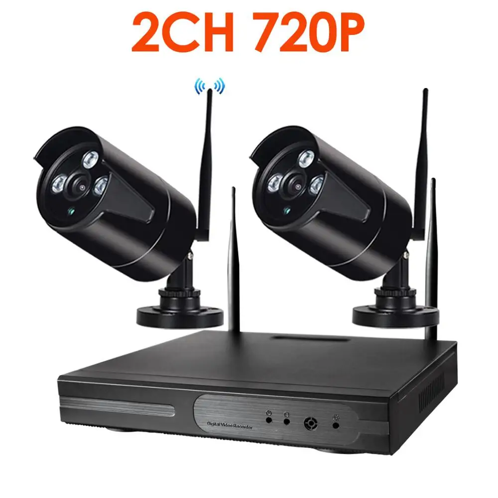 2CH 720P WIFI KIT PlugandPlay 8CH Audio1080P HD Беспроводной NVR комплект P2P 720P Крытый Открытый ИК Ночное Видение безопасности аудио IP камера wifi CCTV система - Цвет: 2CH 720P WIFI KIT