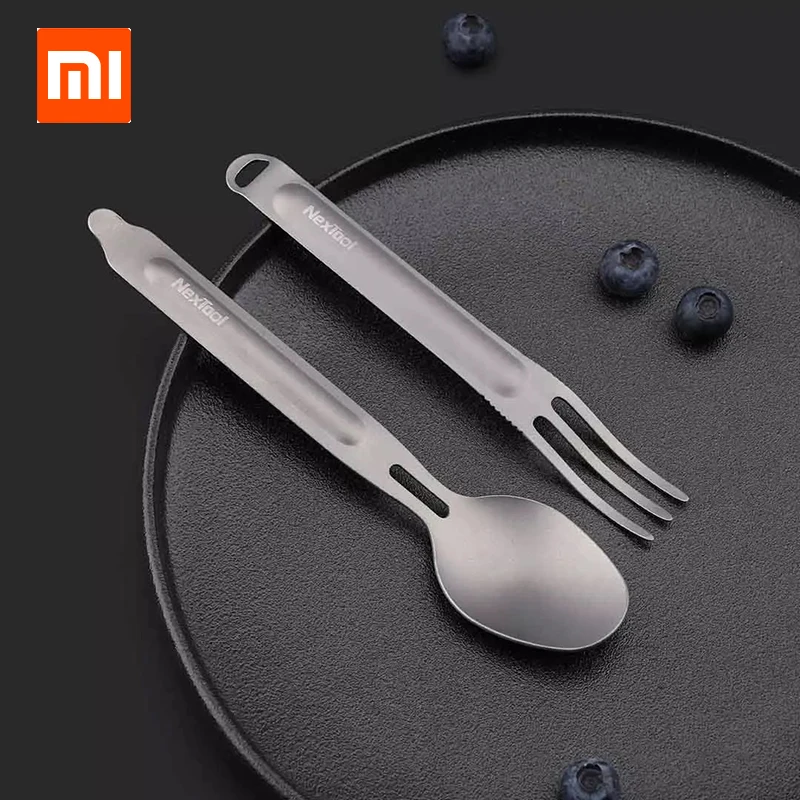 Xiaomi NexTool вилка ложка для отдыха на открытом воздухе чистый Титан походная посуда 2