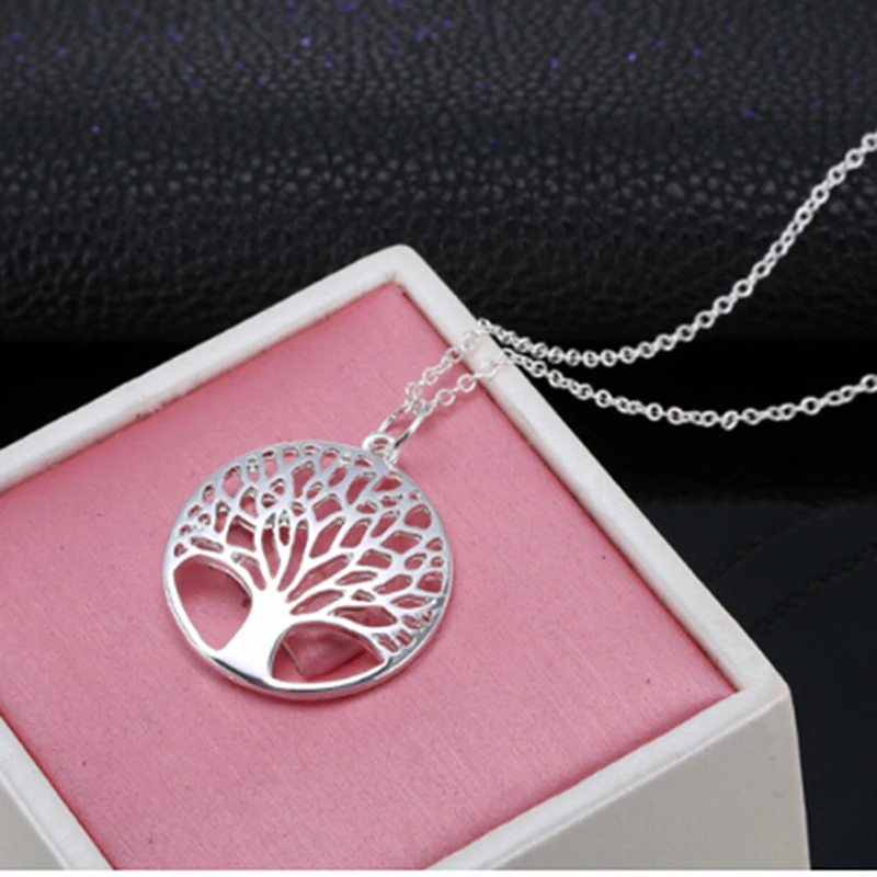 Fashion Tree Of Life Hollow Pendant Necklace Trendy Women Link Chain Necklaces Jewelry Gift For Girl | Украшения и аксессуары