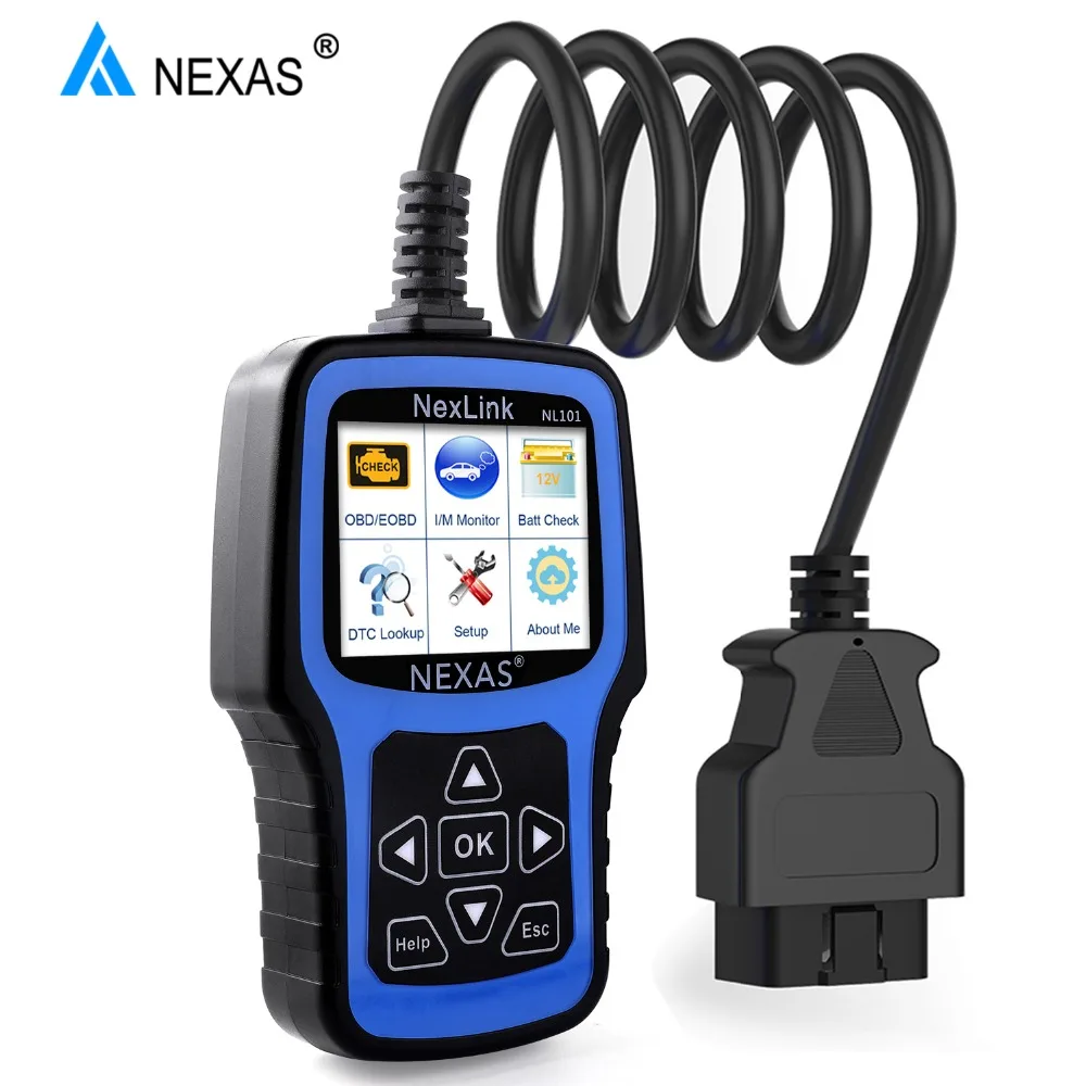 NEXAS NL101 OBD2 сканер автомобильный считыватель кода двигателя тестер батареи
