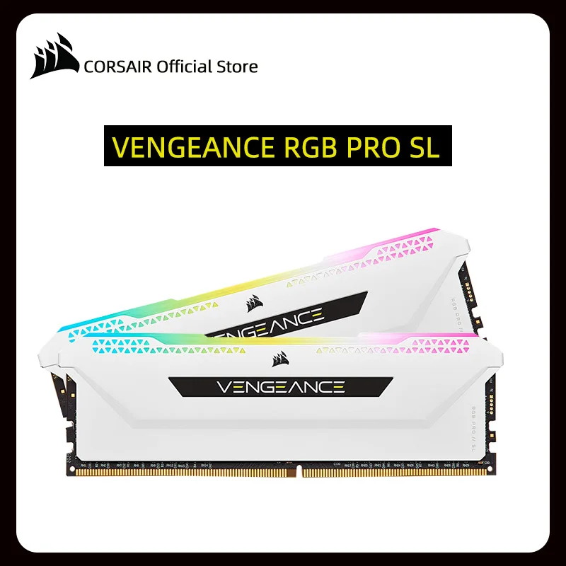 

Corsair Vengeance RGB Pro SL 2x8 ГБ 2x16 Гб DDR4 3200 МГц C16 3600 МГц C18 1,35 в настольная память-белый