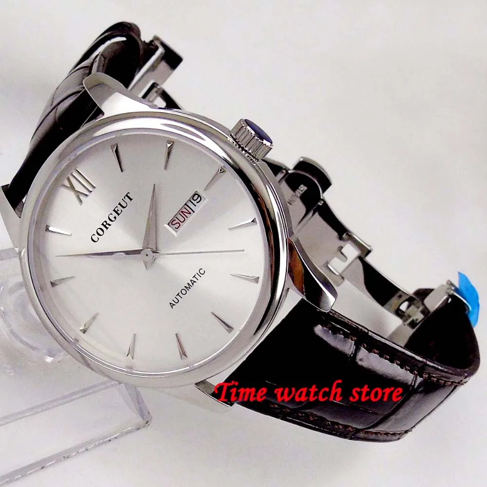 Автоматические мужские наручные часы Corgeut 40 мм с полированным сапфировым стеклом